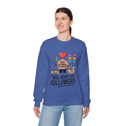 Funny Influencer Womens Sweatshirt, Social Media Sweatshirt, Humor Gifts, Crewneck for Influencers, Casual Wear, Womens Cozy Meme Top