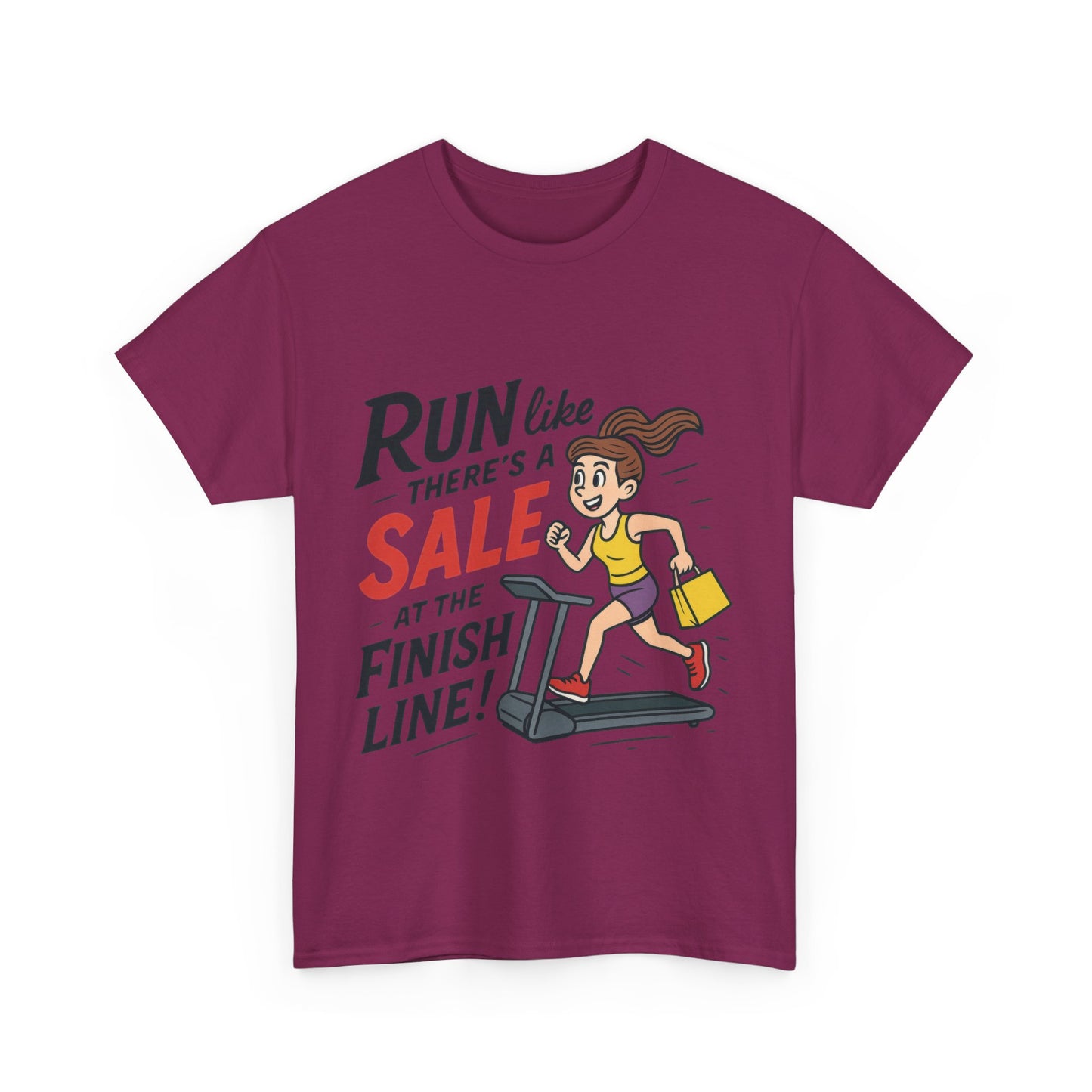 Motivational Fitness Tee, Workout Shirt, Funny Exercise Gym Top, Funny Shopping Tee, Treadmill Runner Shirt for Her,  run for sale tee