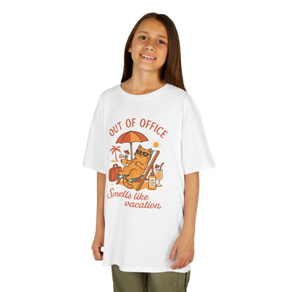 Funny Cat Vacation T-Shirt for Kids, Out of Office Beach Shirt, Summer Holiday Tee, Summer Fun, Beachwear, Travel Tee, Gift for Kids