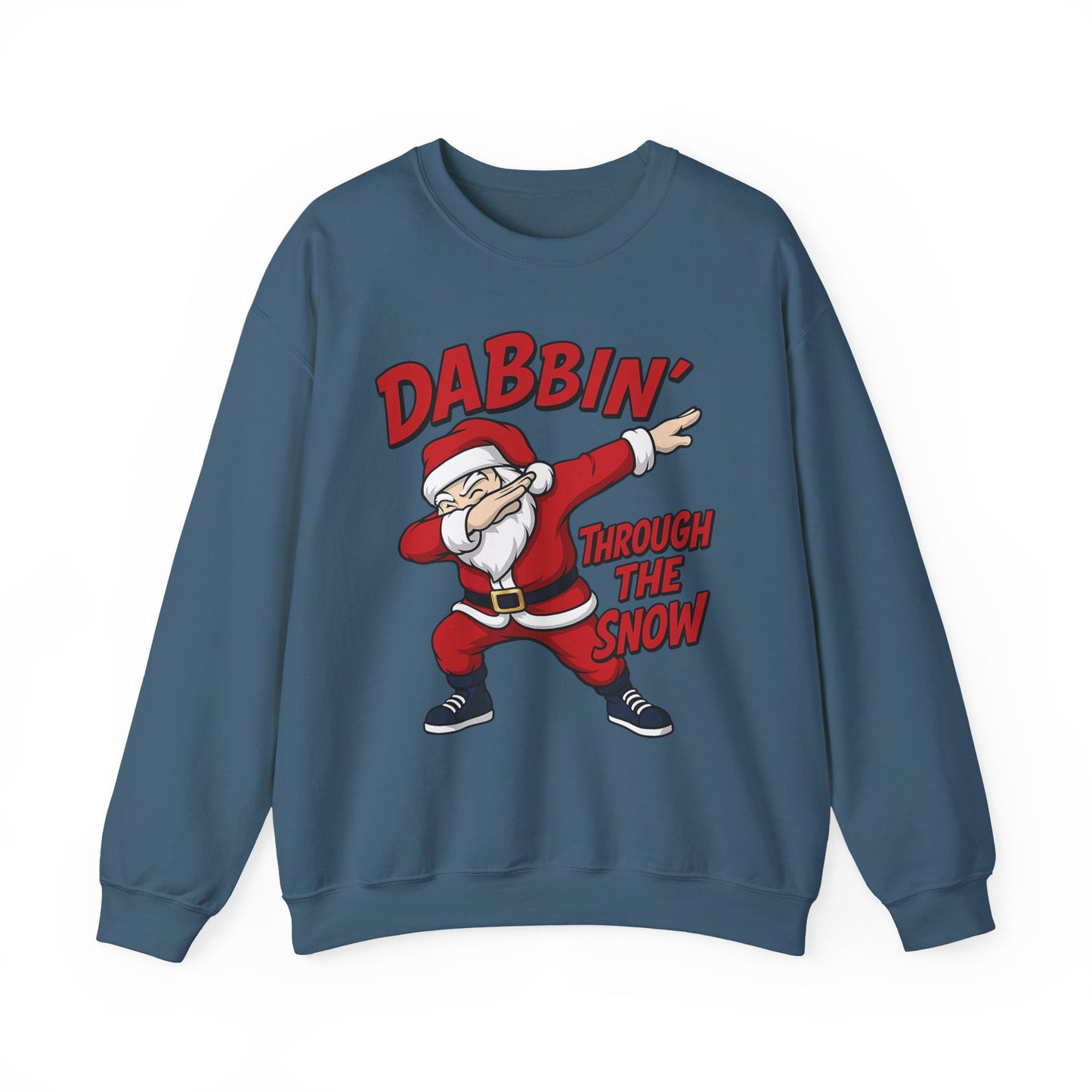 Dabbin Through The Snow Santa Men's Christmas Sweatshirt, Funny Holiday Jumper