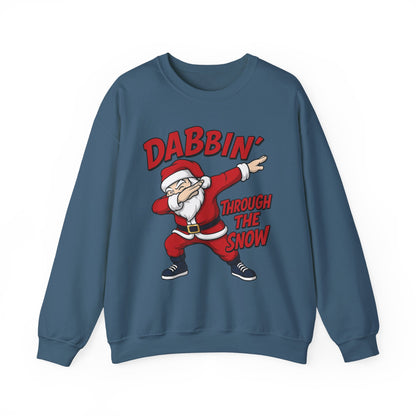 Dabbin Through The Snow Santa Men's Christmas Sweatshirt, Funny Holiday Jumper