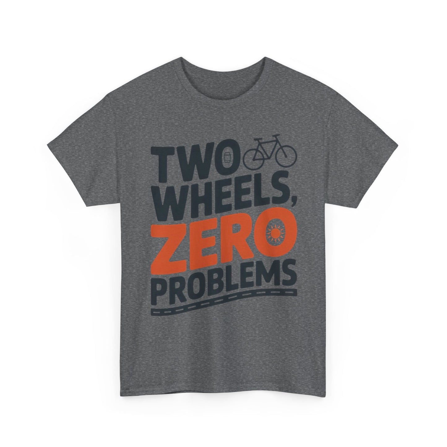 Two Wheels Zero Problems Mens Graphic Biker T-Shirt, Bike Humor Tee, Biker Gift