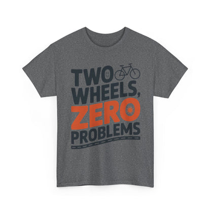 Two Wheels Zero Problems Mens Graphic Biker T-Shirt, Bike Humor Tee, Biker Gift