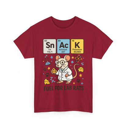 Funny Womens Science T-Shirt,Periodic Table Tee, Fuel for Lab Rats Nerdy Shirt, Gifts for STEM Lovers, Quirky Science Apparel