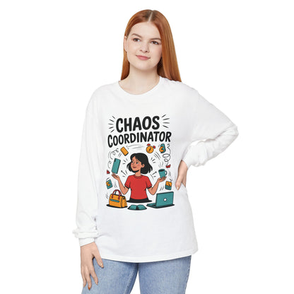 Chaos Coordinator Women's Long Sleeve, Mom Life Graphic Long Sleeve, Gift for Busy Moms, Multitasking Mom Gift, Cute Mother's Day Gift
