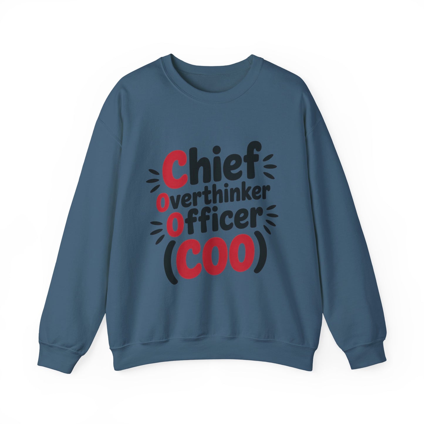 Chief Overthinker Officer Women's Sweatshirt, COO Funny Office Humor Graphic Pullover, Women's Heavy Blend™ Crewneck Sweatshirt