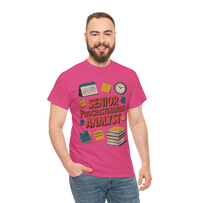 Senior Procrastination Analyst Tee, Funny Office Shirt, Gift for Graduates, Motivation T-Shirt, Humor Apparel, Job Humor Clothing