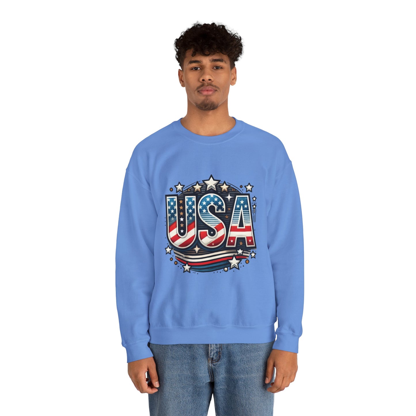 USA Pride Crewneck Sweatshirt, Comfortable Unisex Top, Great for Fourth of July, Independence Day, Everyday Wear, Cozy Gift