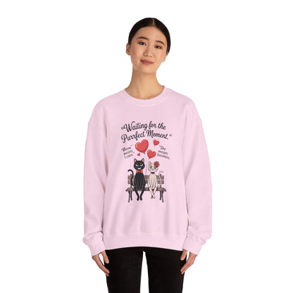 Cute Cat Lovers Womens Sweatshirt, Cozy Gift for Pet Owners, Perfect for Valentine's Day, Animal Lover Apparel, Relaxed Love Sweatshirt