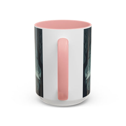 Haunted Mansion Mug, Ghostly Gothic Forest Coffee Cup, Spooky Haunted House Halloween Gift for Horror Lovers, Accent Coffee Mug (11, 15oz)