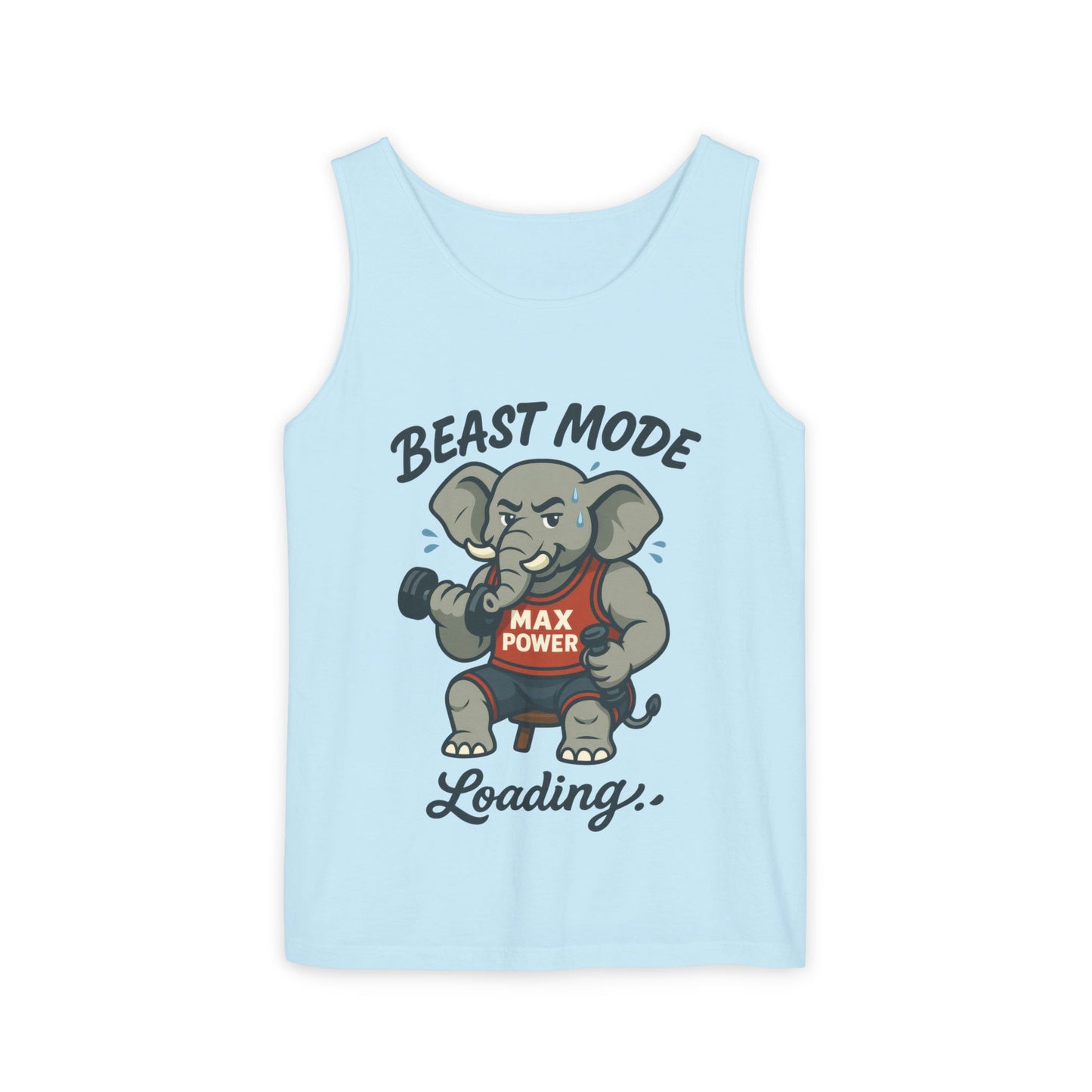 Beast Mode Elephant Gym Tank Top, Funny Workout Muscle Tank, Max Power Fitness Tank, Beast Mode Loading Mens Gym Top, Fitness Apparel