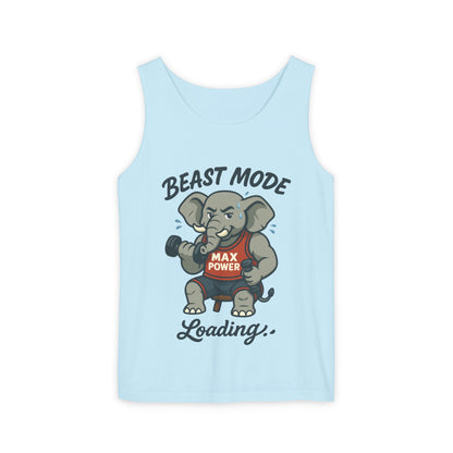 Beast Mode Elephant Gym Tank Top, Funny Workout Muscle Tank, Max Power Fitness Tank, Beast Mode Loading Mens Gym Top, Fitness Apparel
