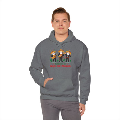 Santa and the Jingle Bells Mariachi Hoodie, Funny Mexican Santa Christmas Hoodie, Latin Fiesta Holiday Sweatshirt