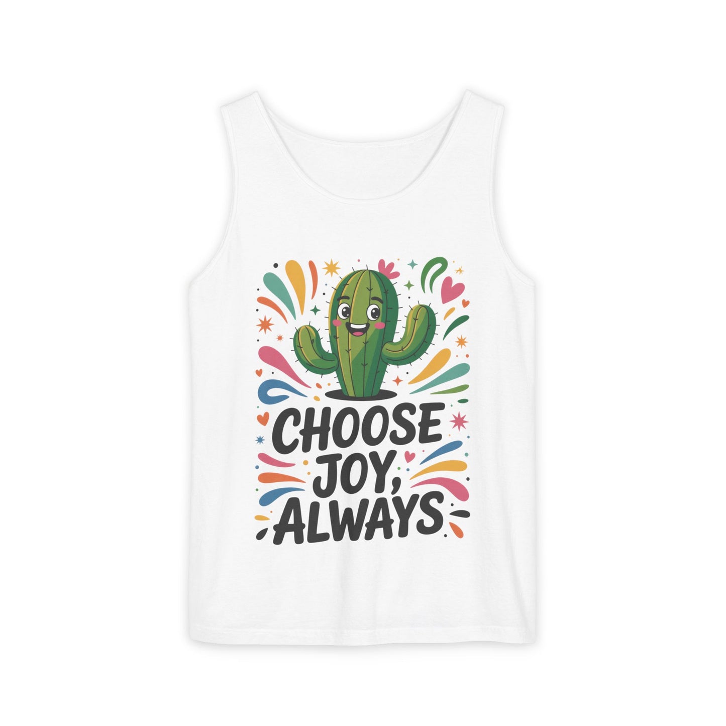 Joyful Cactus Womens Tank Top, Choose Joy Always, Summer Tank, Casual Wear, Gift for Friends, Trendy Top, Vacation Outfit