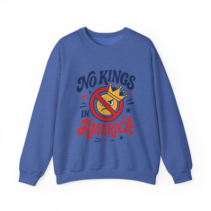 No Kings in America Sweatshirt - Funny Patriotic Anti Monarchy Pullover - USA Independence Sweater, Political Apparel, Gift for Activists