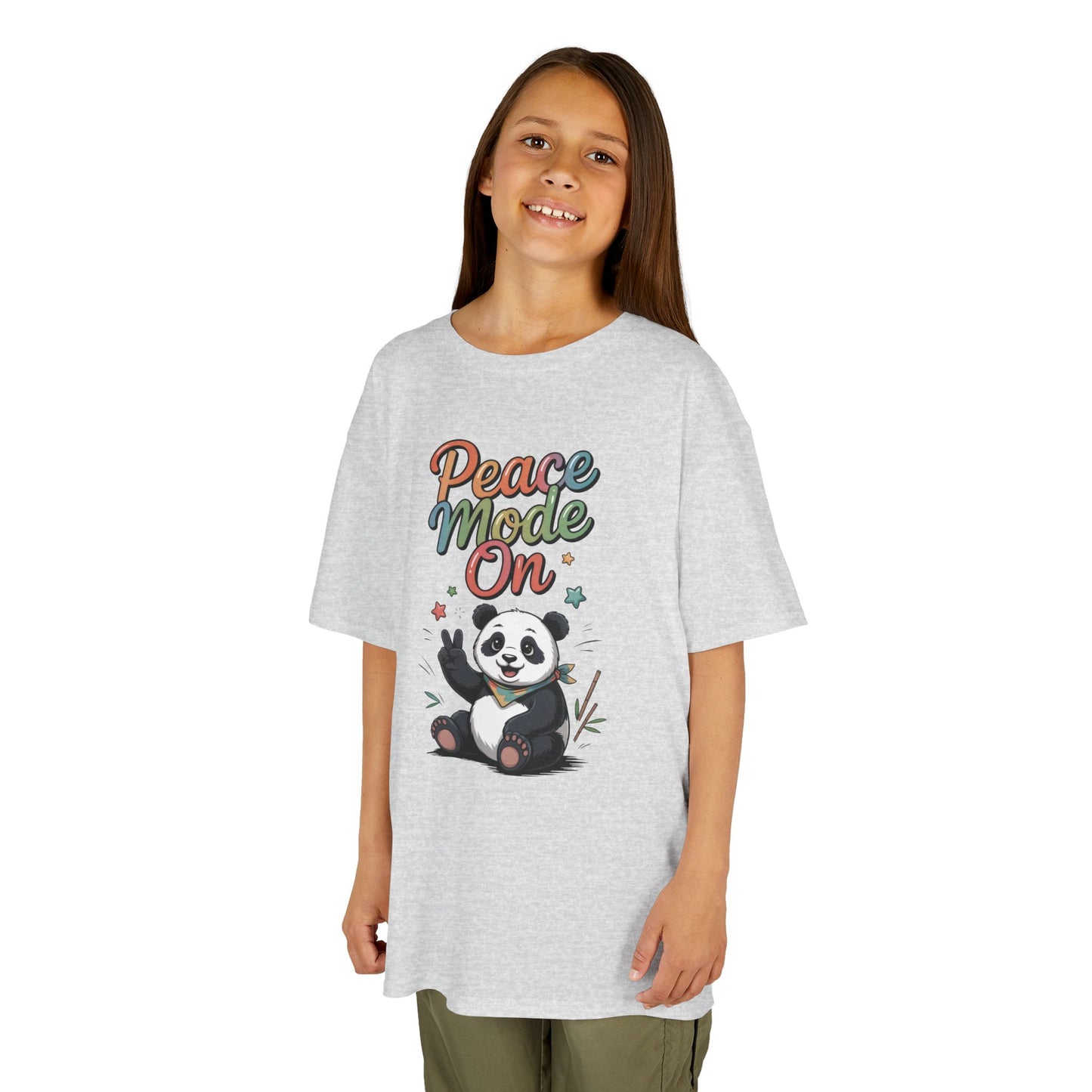 Peace Mode On Kids Tee, Cute Panda Shirt, Fun Gift for Children, Peace-Themed Apparel, Perfect for Birthdays, Casual Wear