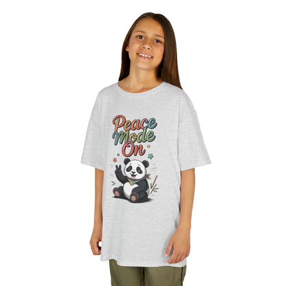 Peace Mode On Kids Tee, Cute Panda Shirt, Fun Gift for Children, Peace-Themed Apparel, Perfect for Birthdays, Casual Wear