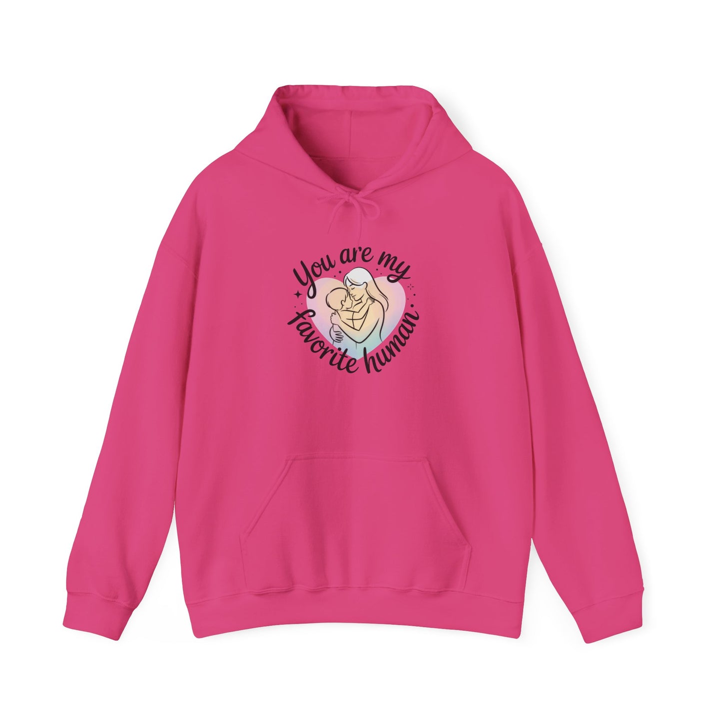 You Are My Favorite Human Hoodie, Cute Mom and Baby Pastel Design, Mothers Day Hooded Sweatshirt Gift