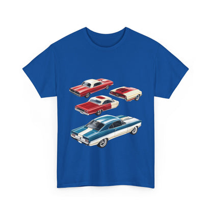 Vintage Muscle Car T-Shirt, Mens Cotton Tee with Retro American Classic Car Illustration, Gift for Car Lovers, Classic Car Graphic Tee