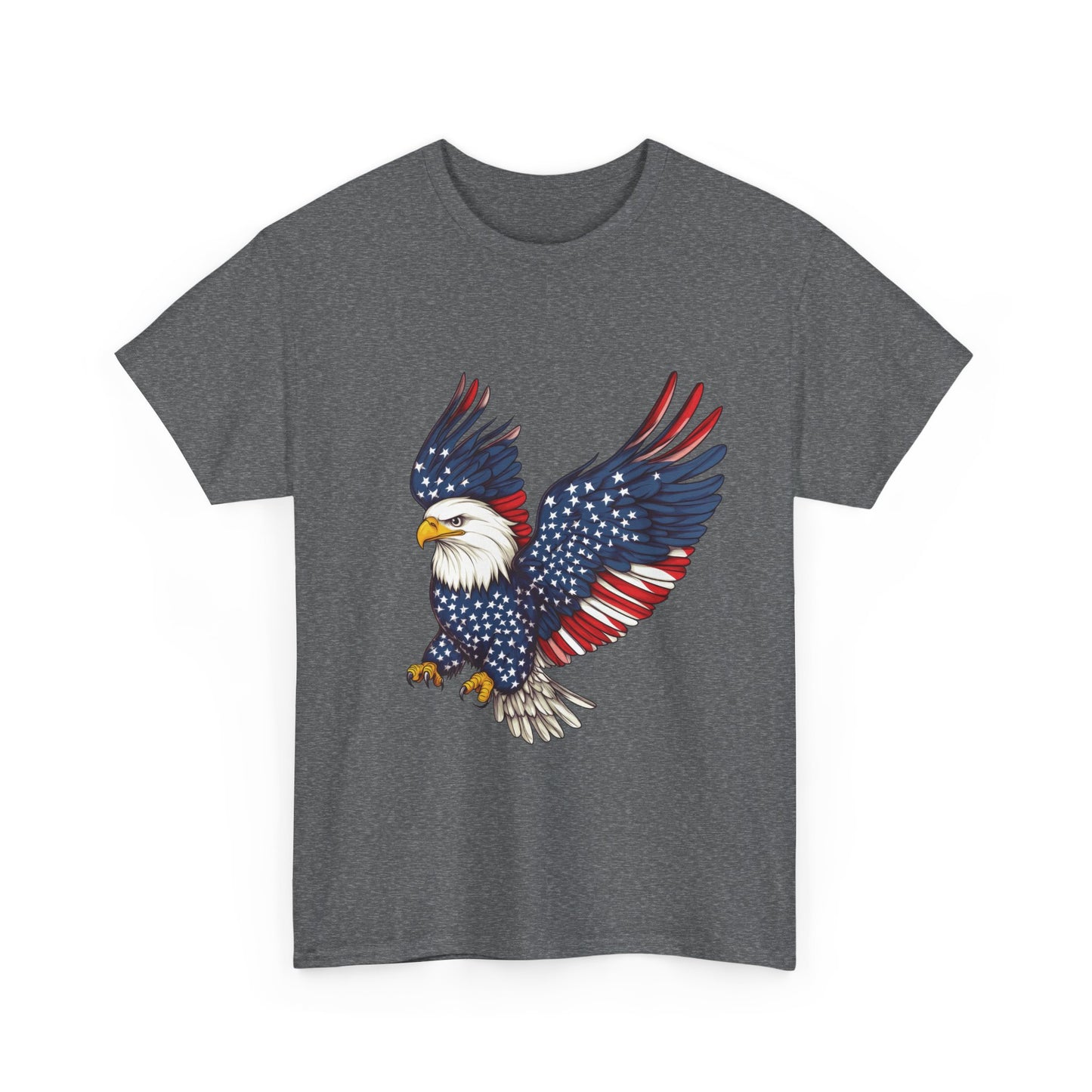 Patriotic Eagle Tee | Unisex Heavy Cotton T-Shirt for Independence Day, Memorial Day, Veterans Day, Gift for Nature Lovers, Casual Wear