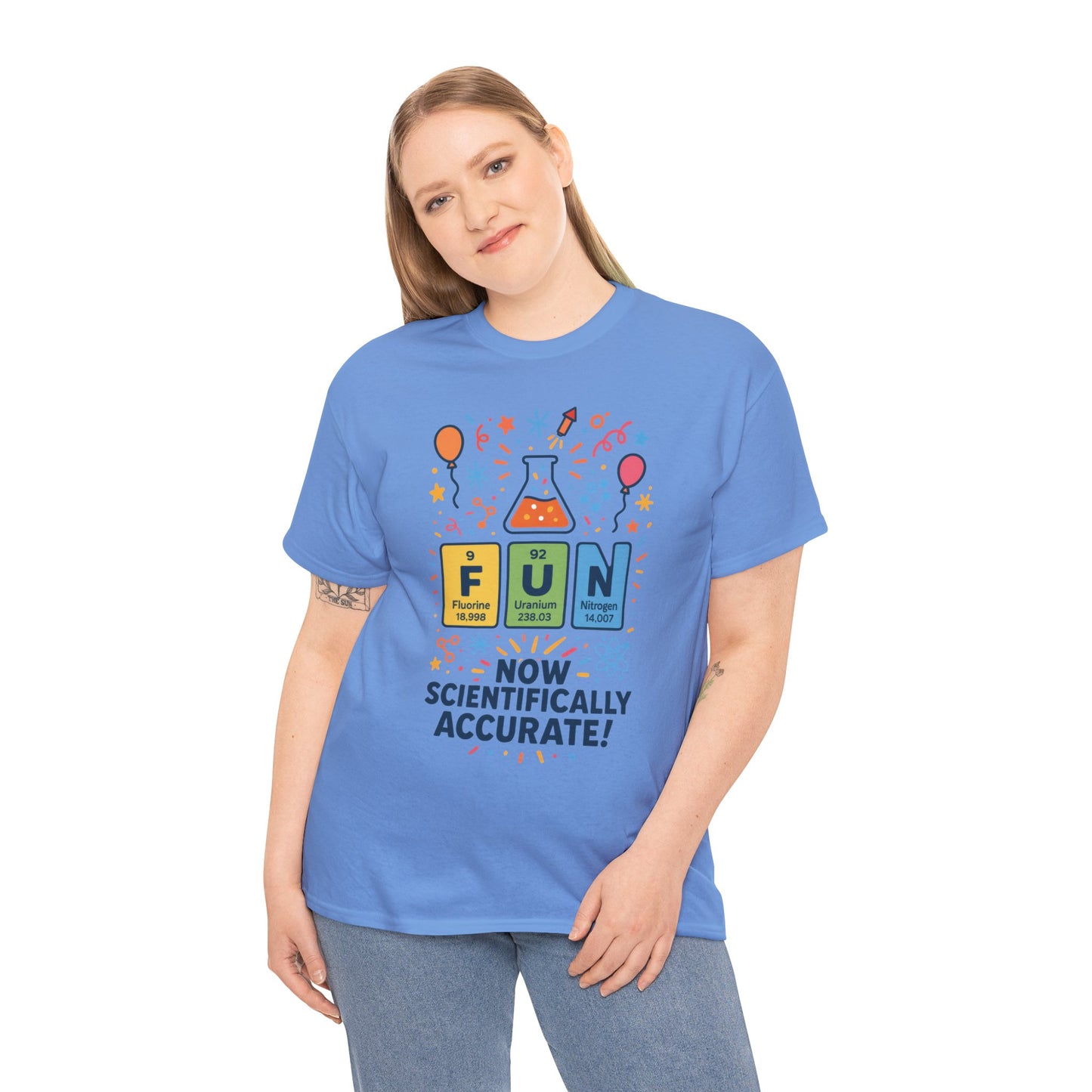 Fun Science Unisex Heavy Cotton Tee, Perfect for STEM Lovers, Gift for Science Teachers, FUN Periodic Table Tee,Nerdy Unisex Shirt