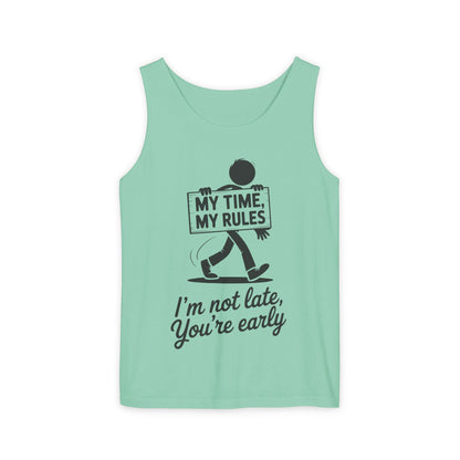 My Time, My Rules Men's Tank Top, Fun Casual Wear for Any Occasion, Relaxed Vibe, Time Management Humor, Self love t shirt
