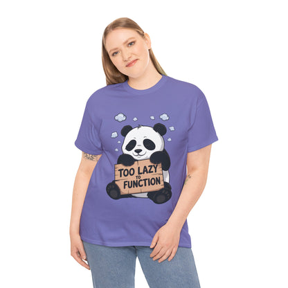 Too Lazy to Function Panda Tee, Unisex Cotton T-Shirt, Funny Shirt, Casual Wear, Gift for Sloth Lovers, Relaxed Vibe