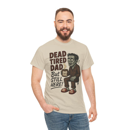 Dead Tired Dad Funny Zombie Coffee Men's T-Shirt, Father's Day Gift for Men, Dad Fuel Graphic Tee, Halloween Dad Tee