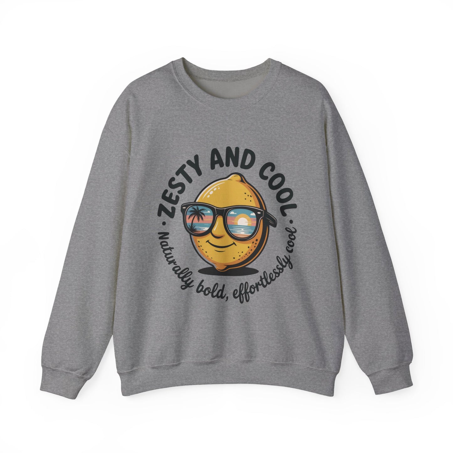 Zesty Lemon Mens Crewneck Sweatshirt - Fun Gift for Friends, Cool Casual Style, Summer Vibes, Mens Graphic Apparel, Perfect for Relaxing