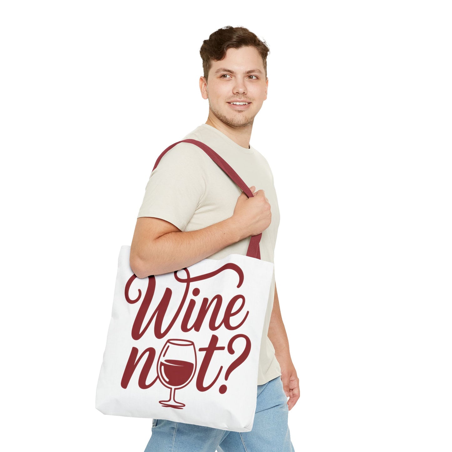 Wine Not? Tote Bag - Fun Wine Lover's Accessory for Parties, Gift for Wine Enthusiasts, Perfect for Grocery or Beach Outings, AOP Design