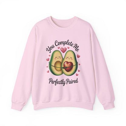 Cute Avocado Love Crewneck Sweatshirt, Sweatshirt for Couples, Perfect Gift for Valentines Day, Cozy Apparel, Avocado Lover Gift
