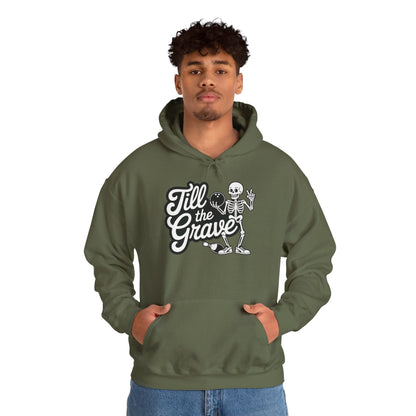 Funny Skeleton Bowling Mens Hoodie, Halloween Apparel, Funny Skeleton Bowling Shirt, Casual Mens Crewneck, Cool Bowler Skull Hoodie