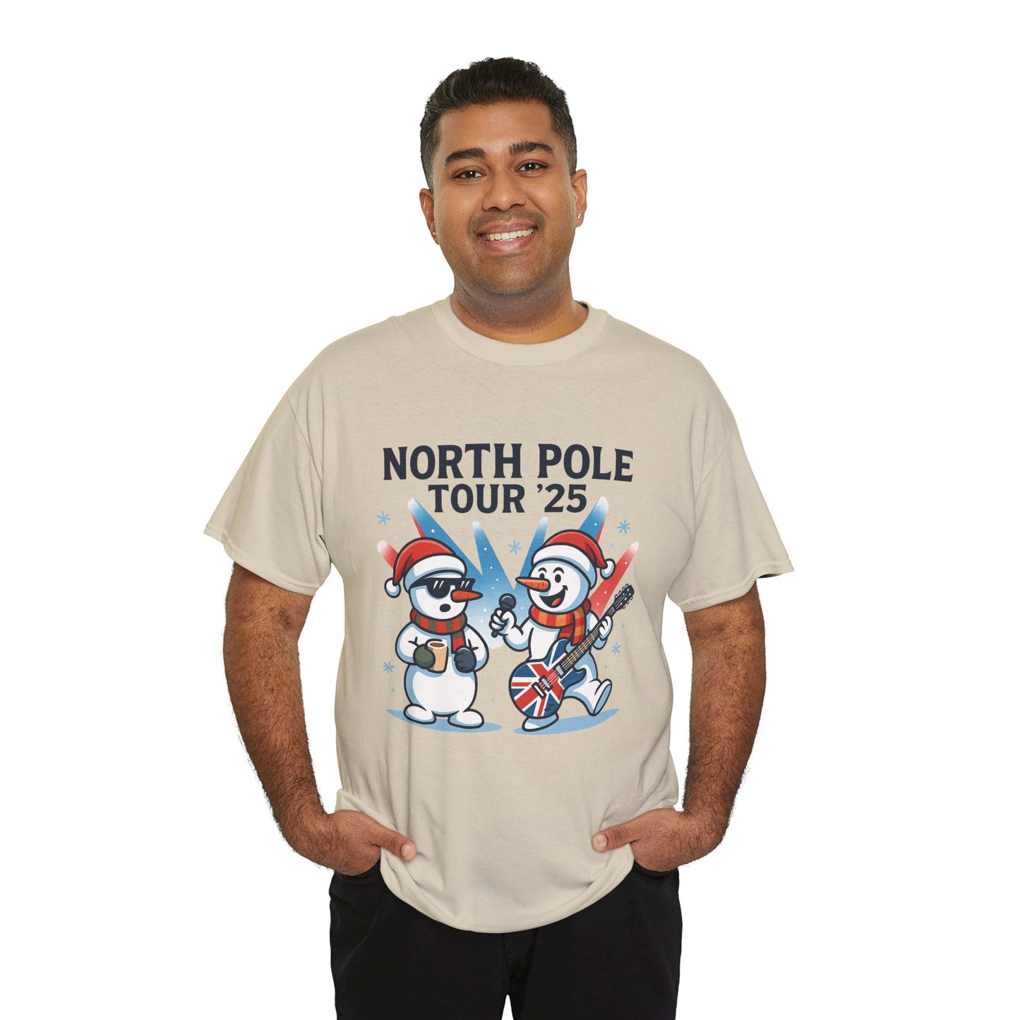 North Pole Tour 25 Men's Christmas T-Shirt, Funny Rock Music Holiday Tee
