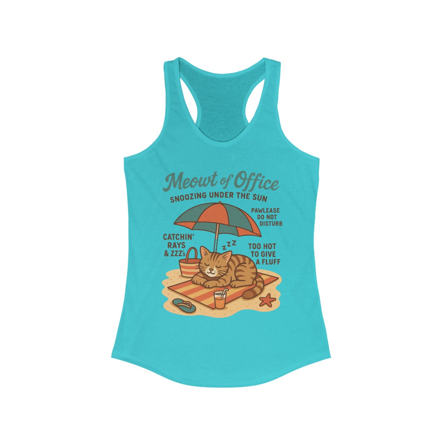 Cat Shirt, Beach Cat Womens Tank Top, Funny Summer Vacation Tee, Lazy Cat Humor Gift, Cat Lover Tank, Fun Summer Wear, Gift for Cat Moms