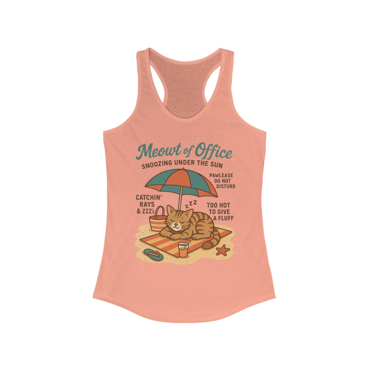 Cat Shirt, Beach Cat Womens Tank Top, Funny Summer Vacation Tee, Lazy Cat Humor Gift, Cat Lover Tank, Fun Summer Wear, Gift for Cat Moms