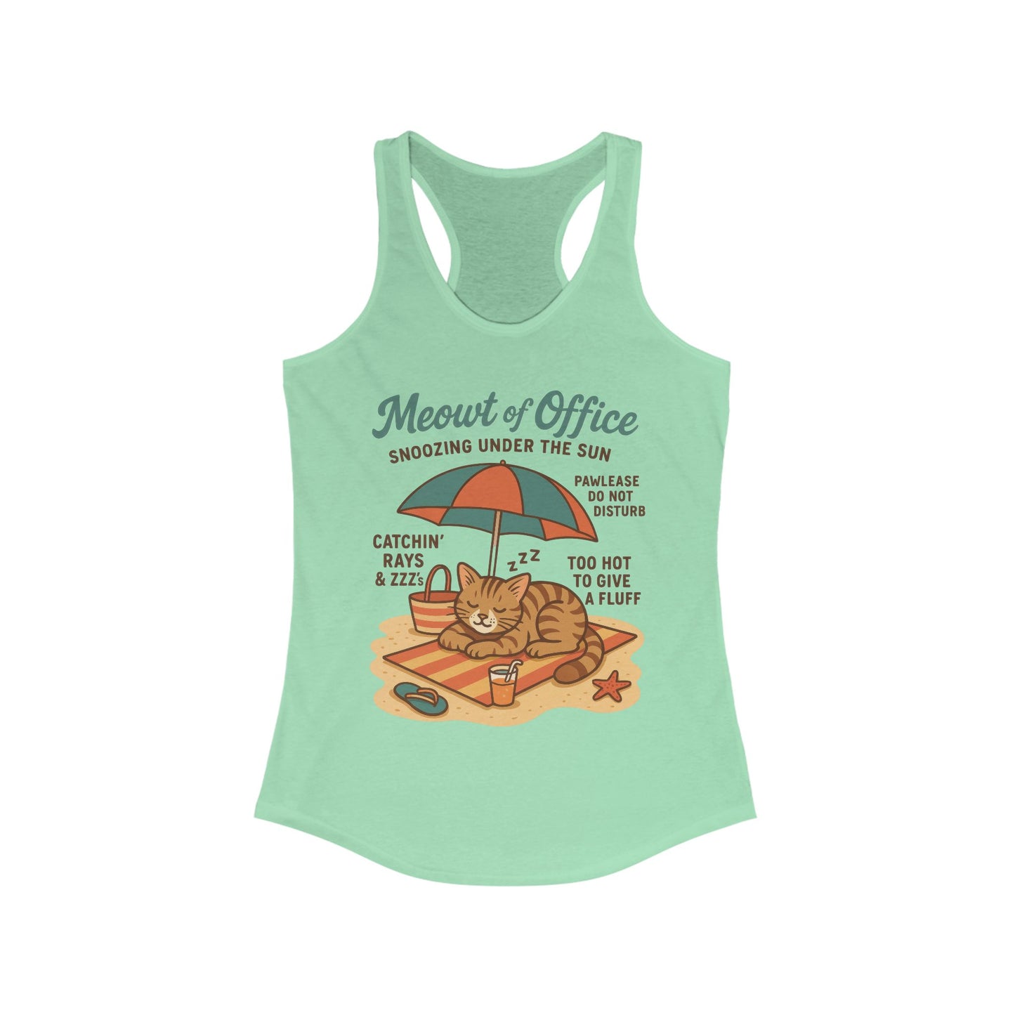 Cat Shirt, Beach Cat Womens Tank Top, Funny Summer Vacation Tee, Lazy Cat Humor Gift, Cat Lover Tank, Fun Summer Wear, Gift for Cat Moms