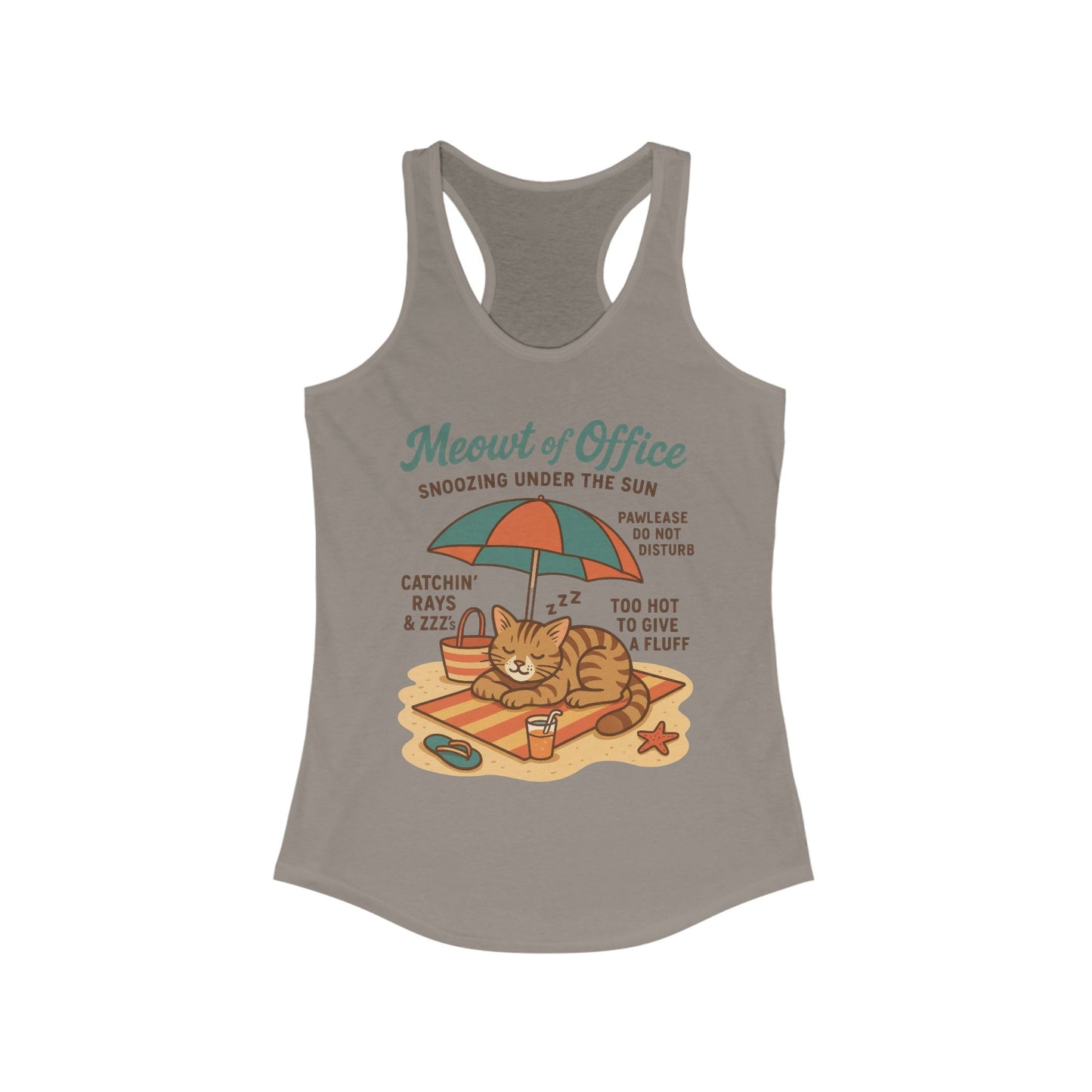Cat Shirt, Beach Cat Womens Tank Top, Funny Summer Vacation Tee, Lazy Cat Humor Gift, Cat Lover Tank, Fun Summer Wear, Gift for Cat Moms