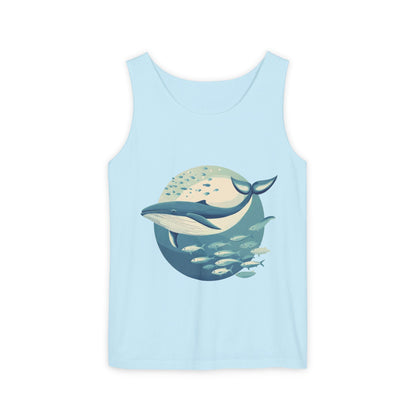 Ocean-Inspired Unisex Tank Top, Whale Design Shirt, Summer Casual Wear, Beach Vibes Gift, Eco-Friendly Fashion