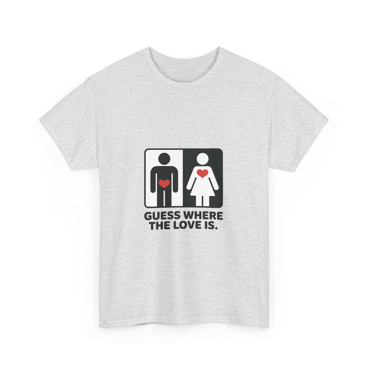 Funny Love Location Women's T-Shirt, Bold Graphic Humorous Relationship Tee, Gift for Couples, Valentine's Day Gift, Love joke tee