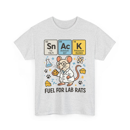 Funny Womens Science T-Shirt,Periodic Table Tee, Fuel for Lab Rats Nerdy Shirt, Gifts for STEM Lovers, Quirky Science Apparel