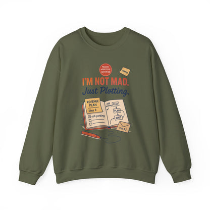 Funny Mens Revenge Sweatshirt, Im Not Mad Just Plotting, Passive Aggressive Sarcastic Crewneck for Him