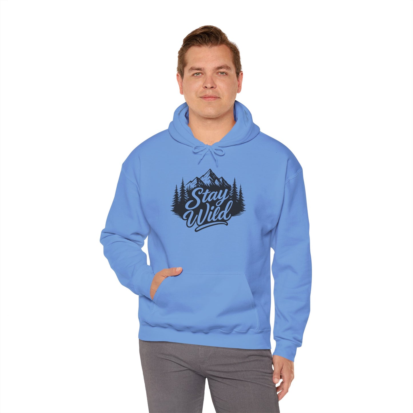 Stay Wild Hoodie, Nature Lover Unisex Pullover, Mountain Adventure Hiking Sweatshirt, Outdoorsy Gift for Him Her