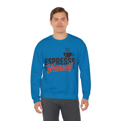 Men's Heavy Blend™ Crewneck Sweatshirt, Espresso Yourself Sweatshirt, Funny Coffee Lover Mens Crewneck, Cafe Lover Gift