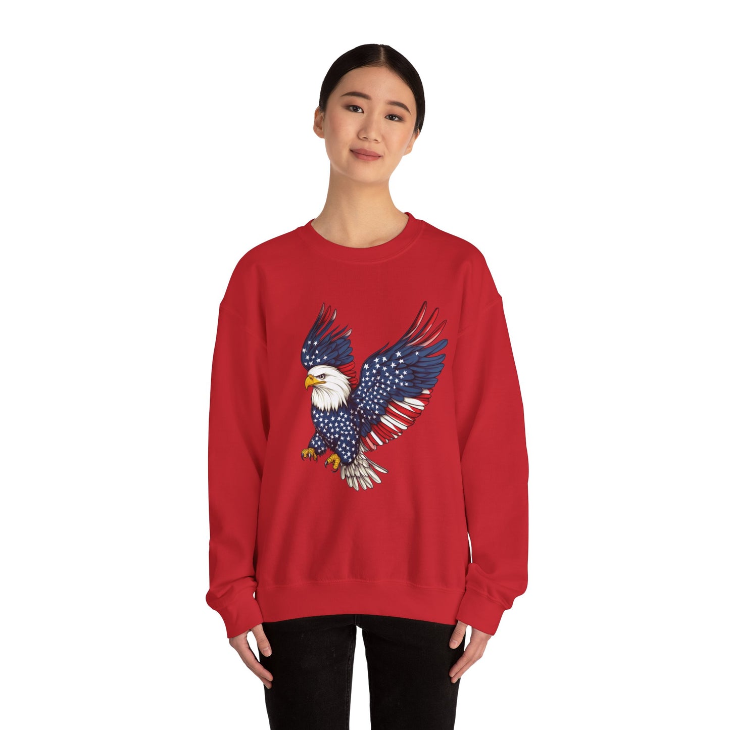 Patriotic Eagle Sweatshirt, Unisex Crewneck, USA Pride Apparel, Cozy Everyday Wear, Perfect for Independence Day, Gift for Patriots
