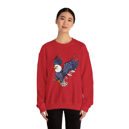 Patriotic Eagle Sweatshirt, Unisex Crewneck, USA Pride Apparel, Cozy Everyday Wear, Perfect for Independence Day, Gift for Patriots