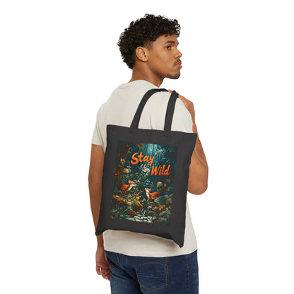 Stay Wild Tote Bag, Eco-Friendly Bag, Trendy Shopper, Nature Lover Gift, Summer Tote, Sustainable Fashion