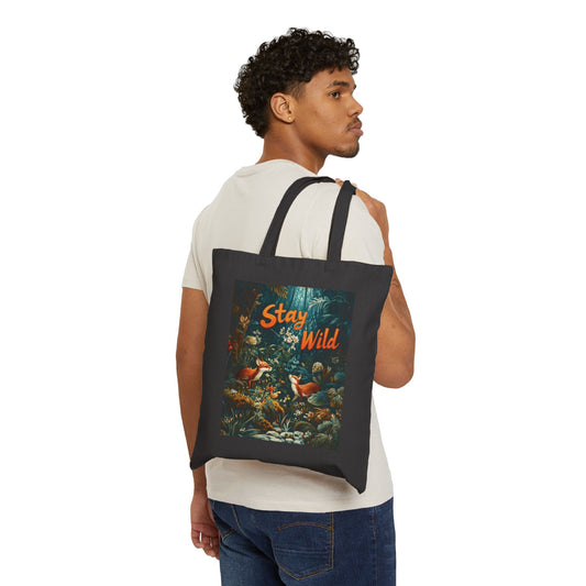 Stay Wild Tote Bag, Eco-Friendly Bag, Trendy Shopper, Nature Lover Gift, Summer Tote, Sustainable Fashion