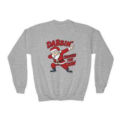 Dabbin Santa Youth Christmas Sweatshirt, Funny Holiday Jumper for Boys