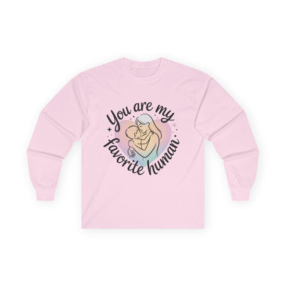 You Are My Favorite Human Mom and Baby Shirt, Unisex Ultra Cotton Long Sleeve Tee, Mother's Day Gift, Cute Heart Design