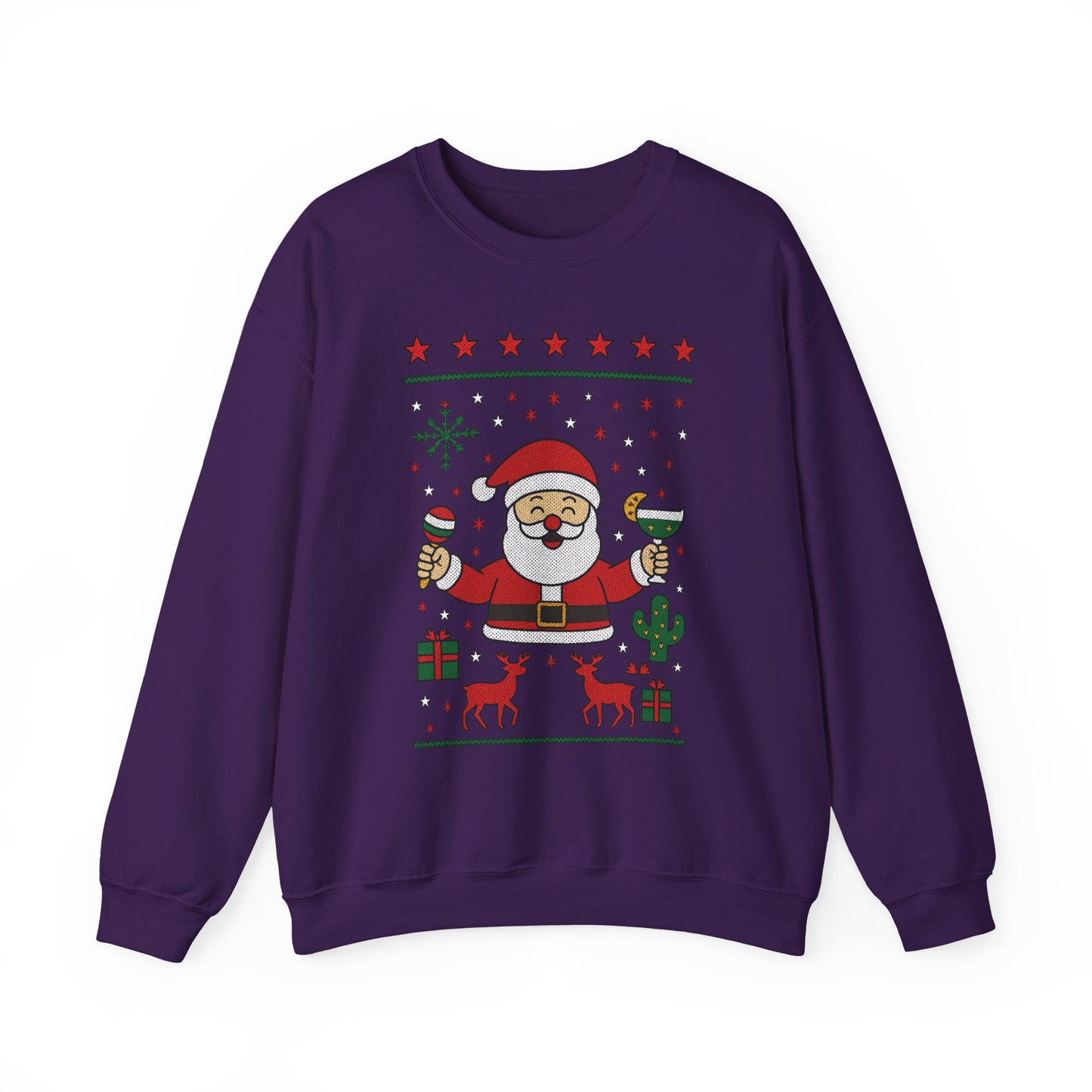Funny Santa Women's Christmas Sweatshirt, Holiday Party Pullover